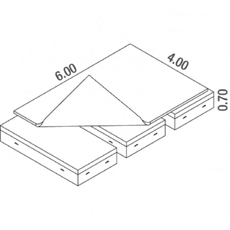 MATELAS HAUTEUR INTERNATIONAL6.00 X 4.00 X 0.70M