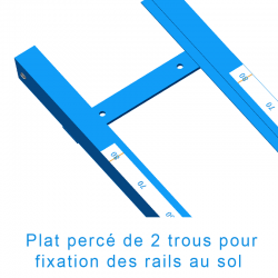 RAIL A ENCASTRER AVEC CHARIOT ET COUVERCLE