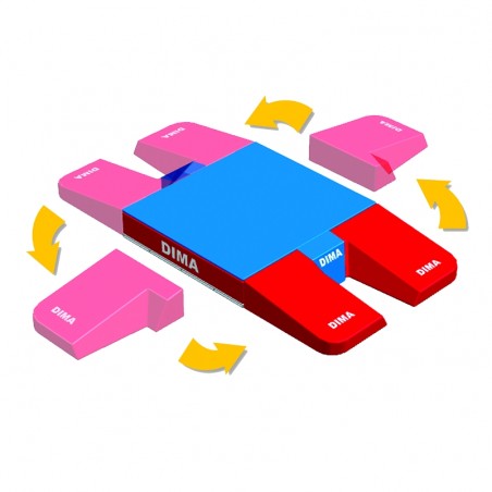 REVERSIBLE MEETING MODULAR POLE VAULT LANDING SYSTEM WITH PLATFORM 7.00 X 5.00 X 0.80/0.50M
