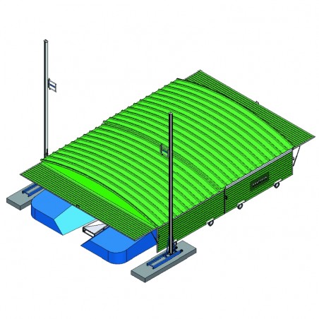 GARAGE POUR SAUTOIR PERCHE REVERSIBLE POUR SAUTOIR DE 7.00 X 5.00 M