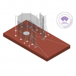 CAGE MARTEAU ALUMINIUM WORLD ATHLETICSA SCELLER AVEC PORTES EN ACIER GALVANISEA SCELLER