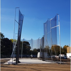 WORLD ATHLETICS GALVANIZED STEELHAMMER CAGE WITH GROUND SLEEVES