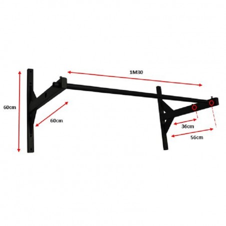 WALL OR CEILING-MOUNTED PULL-UP BARDEPTH 40 OR 60 CM