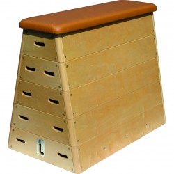 PLINTH BOIS OBLIQUE DE GYMNASTIQUEAVEC ROULETTES INTÉGRÉES140 X 75/40 X 110 CM