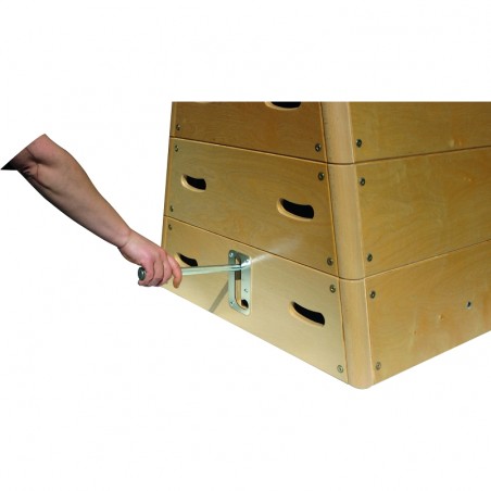 PLINTH BOIS OBLIQUE DE GYMNASTIQUEAVEC ROULETTES INTÉGRÉES140 X 75/40 X 110 CM