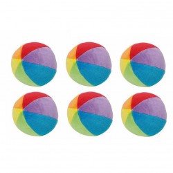 BALLES VELOURS ARC EN CIELLOT DE 6