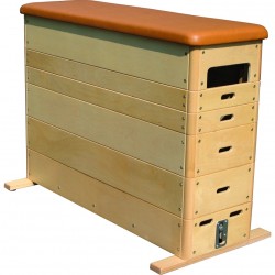 PLINTH BOIS DROIT DE GYMNASTIQUEAVEC ROULETTES INTÉGRÉES150 X 50 X 110 CM
