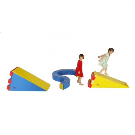 PARCOURS DE MOTRICITÉ OSCILLATION5 MODULES MOUSSEPOUR ENFANT DE 3-6 ANS