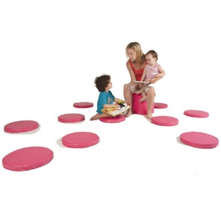 ENSEMBLE DE COUSSIN / POUF POUR ENFANTAVEC CHARIOT DE RANGEMENT
