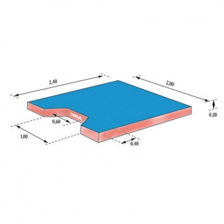 MATELAS DE CHUTE NAGE-KOMI AVEC ENCOCHE TRAPEZOIDALE240 X 200 X 20 CM