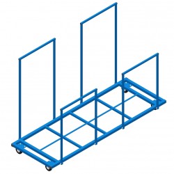 CHARIOT DE TRANSPORT VERTICAL AVEC RAMBARDES DE MAINTIENPOUR TAPIS - 200 X 75 X 135 CM